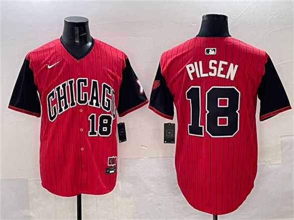 Men's Chicago White Sox #18 Pilsen Red Black 2025 City Connect Limited Stitched Jersey,We sell and wholesale Men's Chicago White Sox #18 Pilsen Red Black 2025 City Connect Limited Stitched Jersey on line form chian!